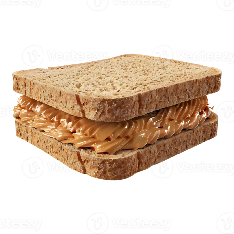 AI generated 3D Rendering of a Bread Sandwich on Transparent Background - Ai Generated png