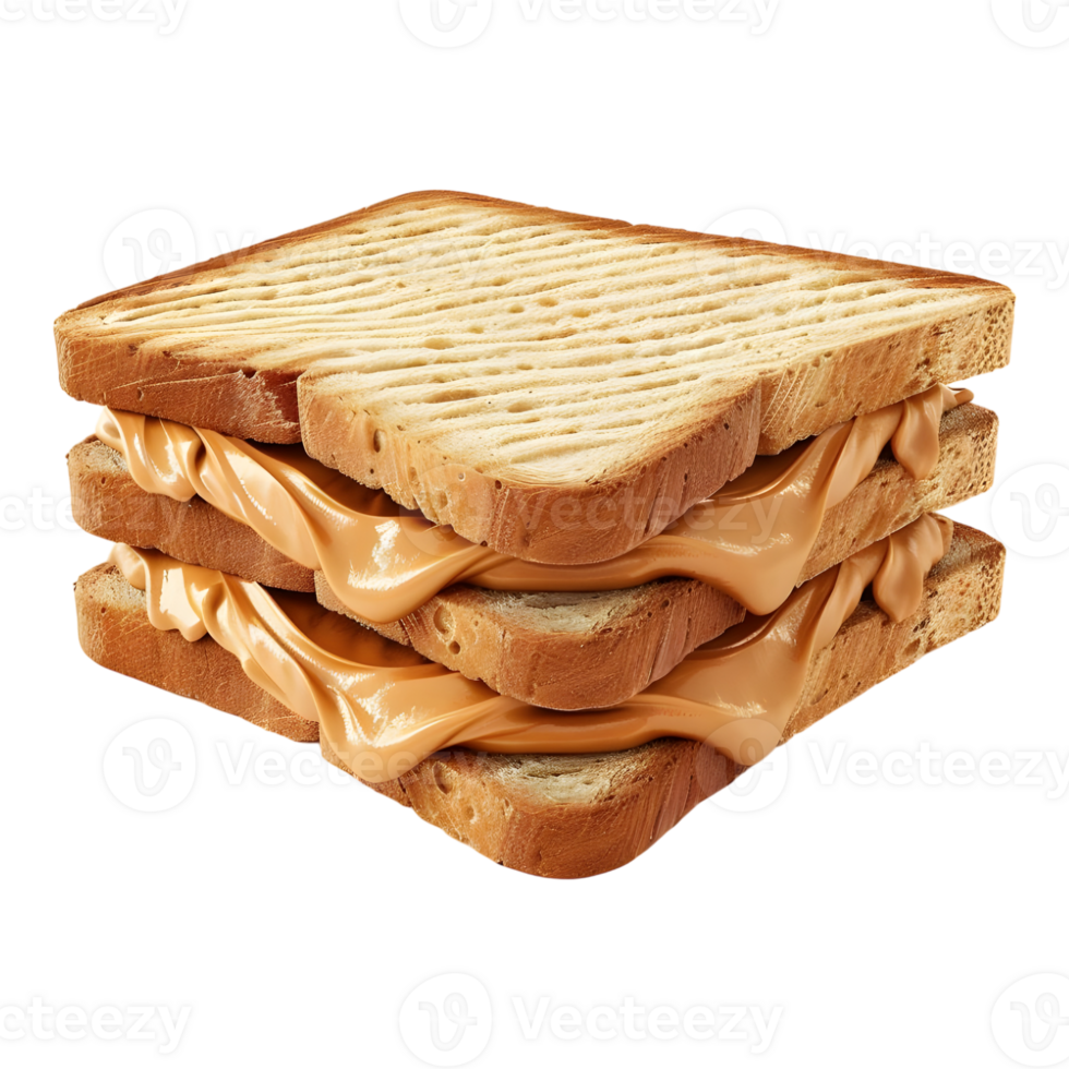 AI generated 3D Rendering of a Bread Sandwich on Transparent Background - Ai Generated png
