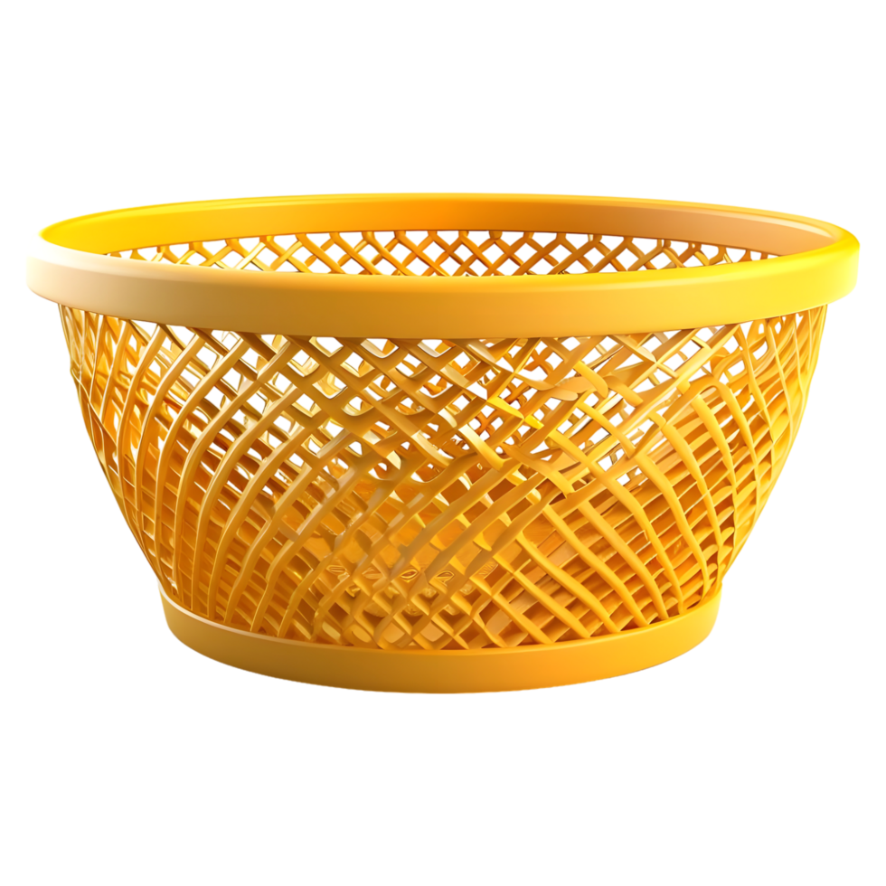 AI generated 3D Rendering of a Empty Plastic Basket on Transparent Background - Ai Generated png