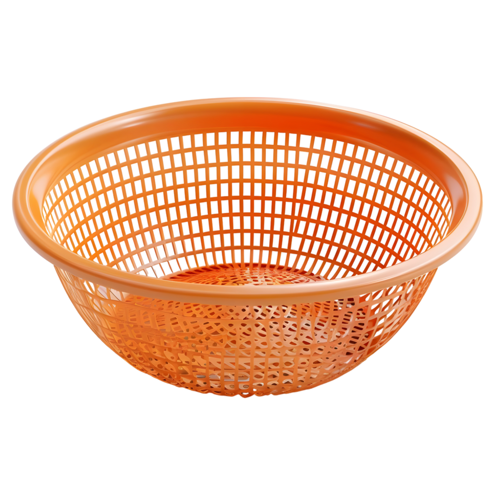 AI generated 3D Rendering of a Empty Plastic Basket on Transparent Background - Ai Generated png