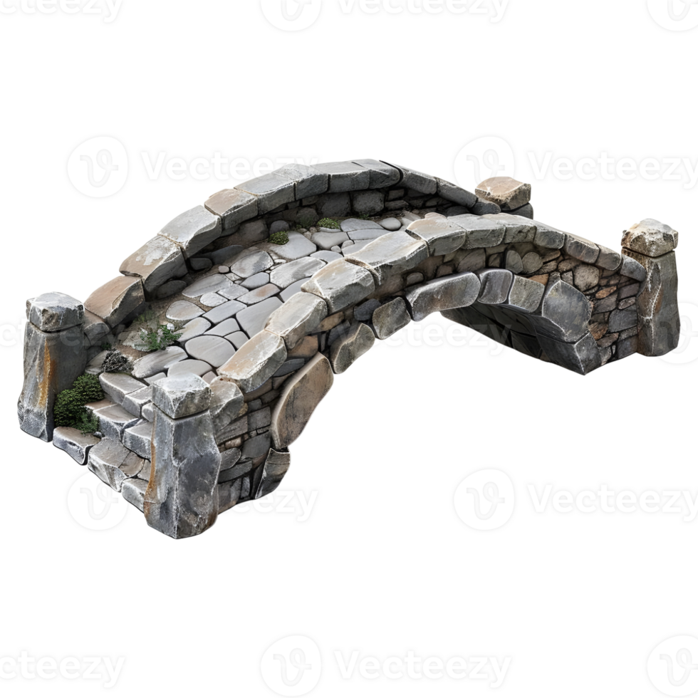 AI generated Vintage Stone Bridge on Transparent background - Ai Generated png