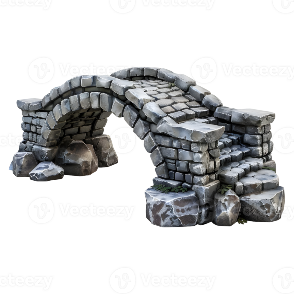 AI generated Vintage Stone Bridge on Transparent background - Ai Generated png