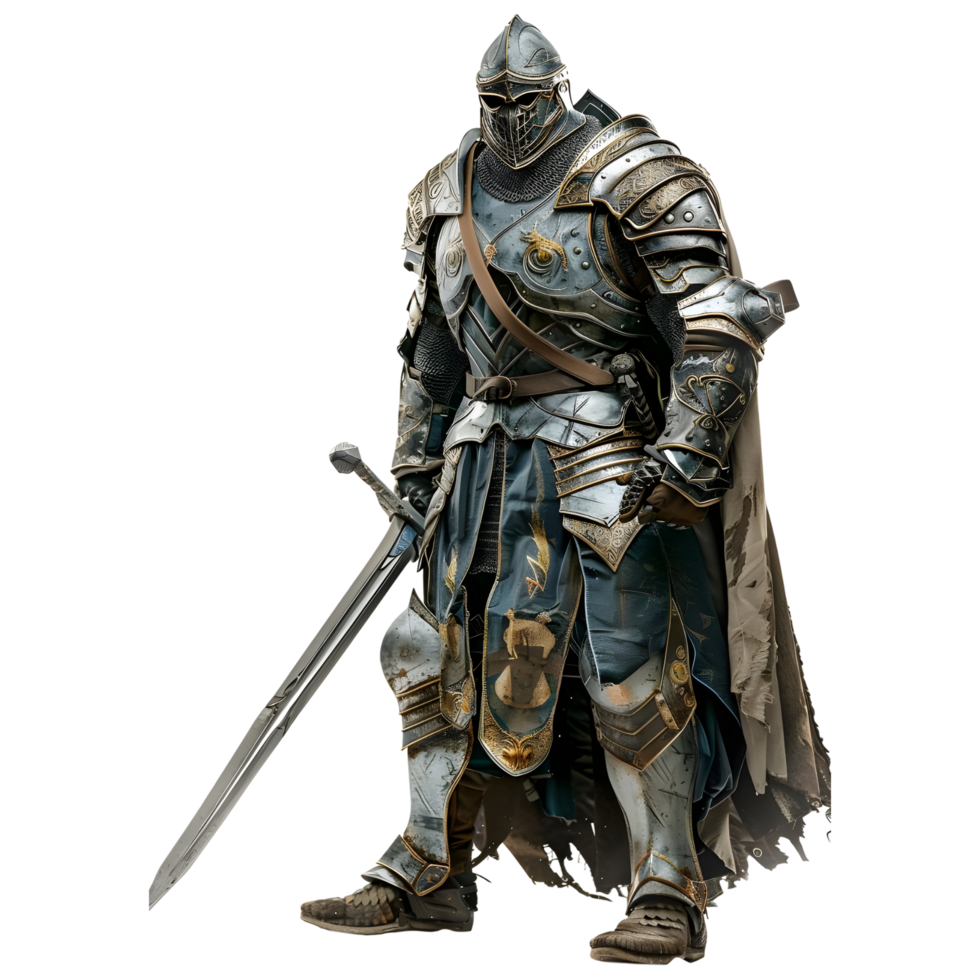 AI generated Warrior Fighter With Sword on Transparent background - Ai Generated png