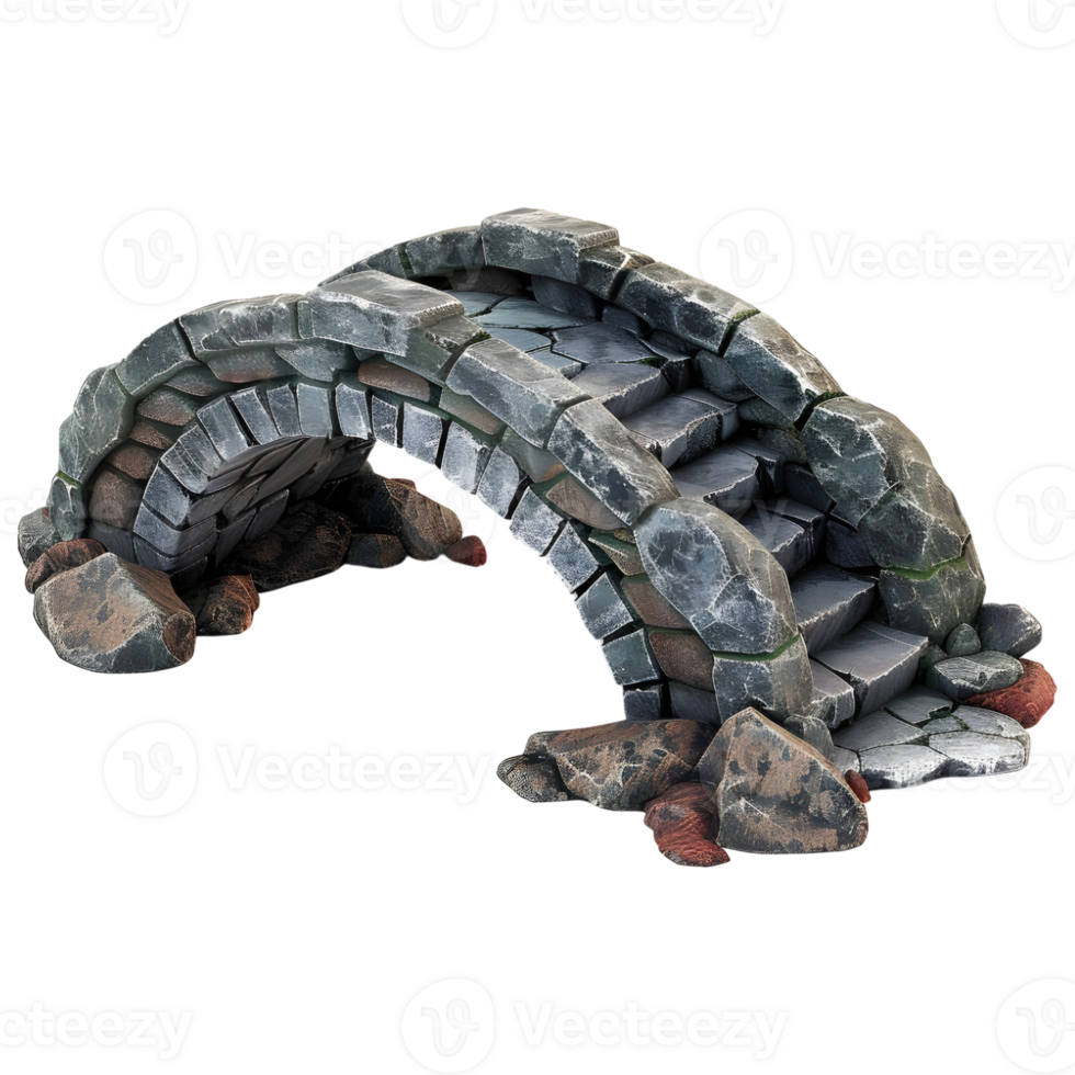 AI generated Vintage Stone Bridge on Transparent background - Ai Generated png