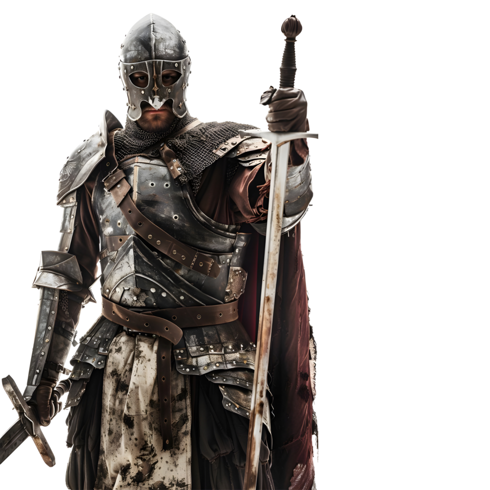AI generated Warrior Fighter With Sword on Transparent background - Ai Generated png