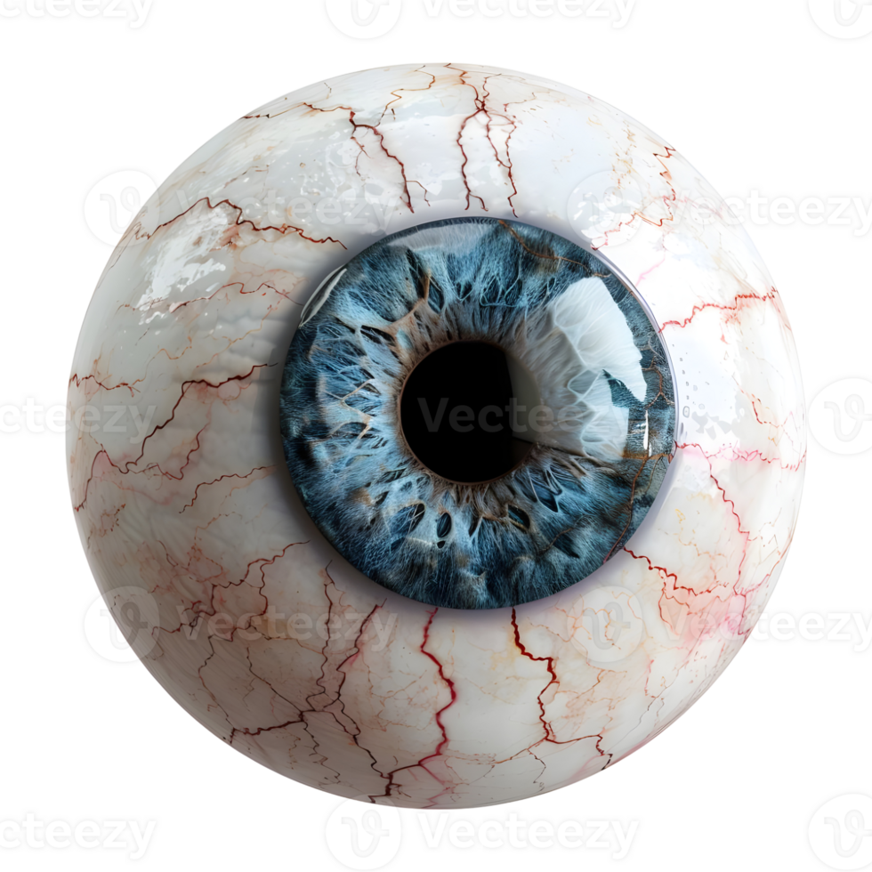 AI generated 3D Rendering of a Closeup of Eyeball on Transparent Background - Ai Generated png