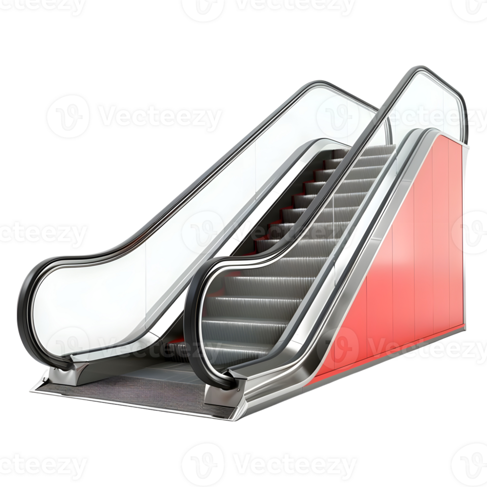 AI generated 3D Rendering of a Escalator on Transparent Background - Ai Generated png