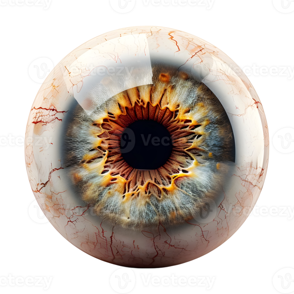 ai genererad 3d tolkning av en närbild av eyeball på transparent bakgrund - ai genererad png