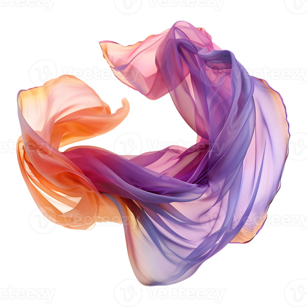 AI generated Silk Cloth in the Air on Transparent background - Ai Generated png