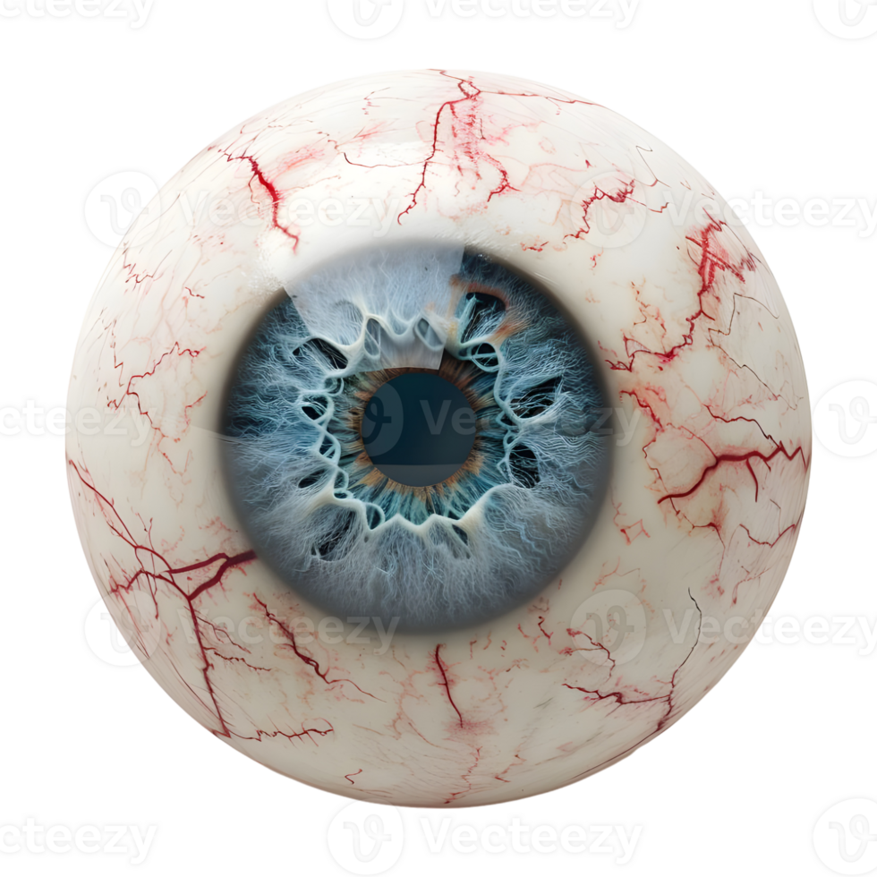 AI generated 3D Rendering of a Closeup of Eyeball on Transparent Background - Ai Generated png