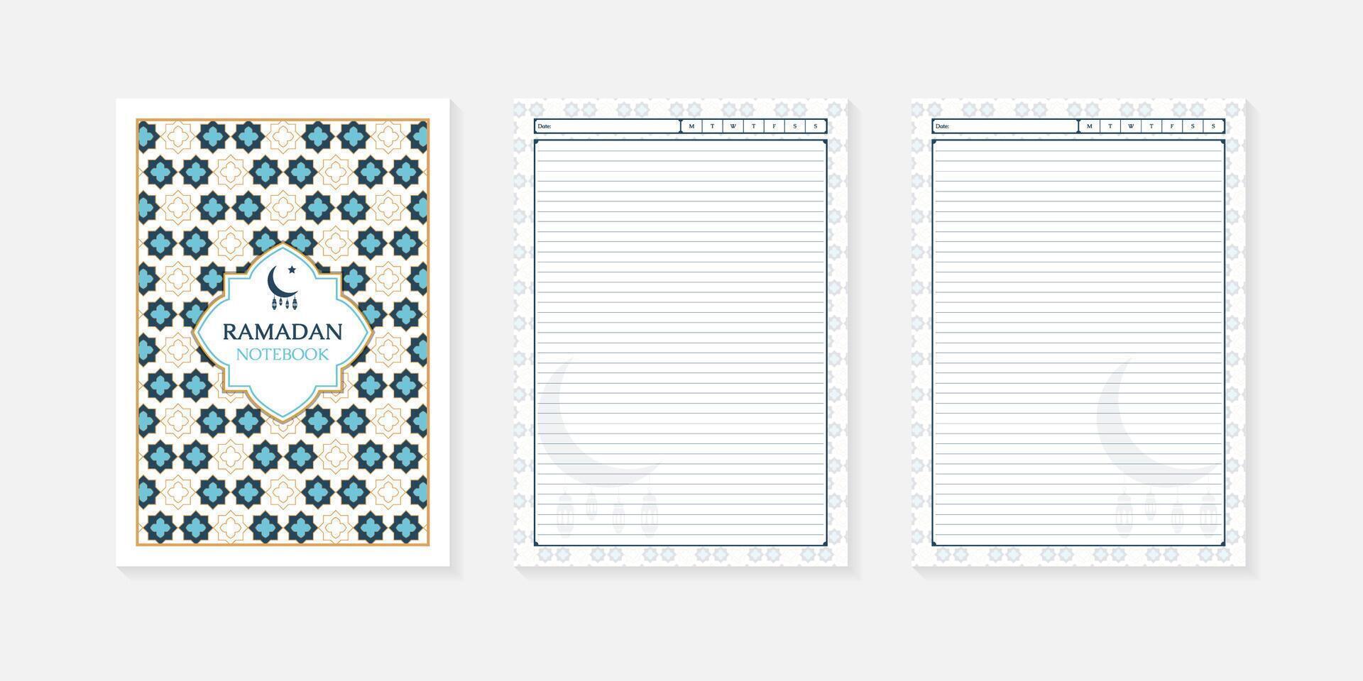 Ramadán forrado cuaderno paginas con cubrir diseño vector
