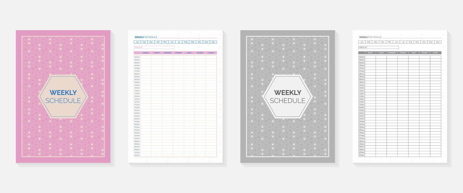 weekly schedule planner template vector