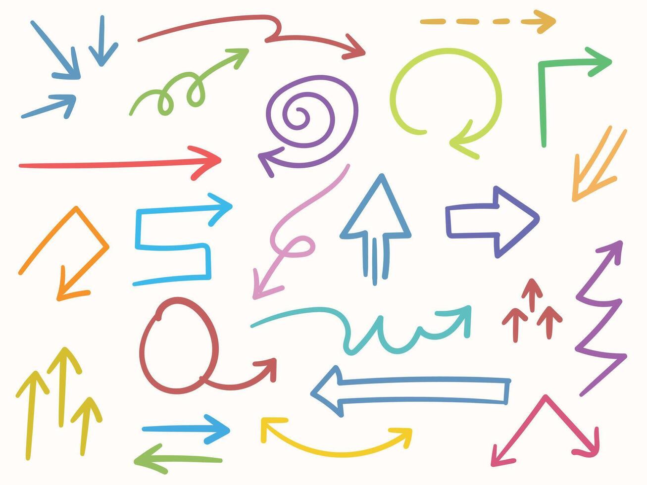 Hand drawn doodles arrows design elements. handcrafted elements vector