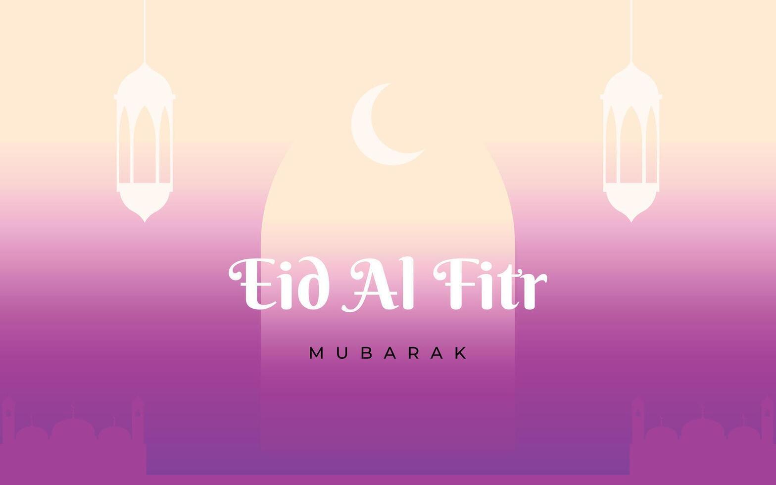 Eid Al Fitr mubarak modern style banner background, greeting card vector