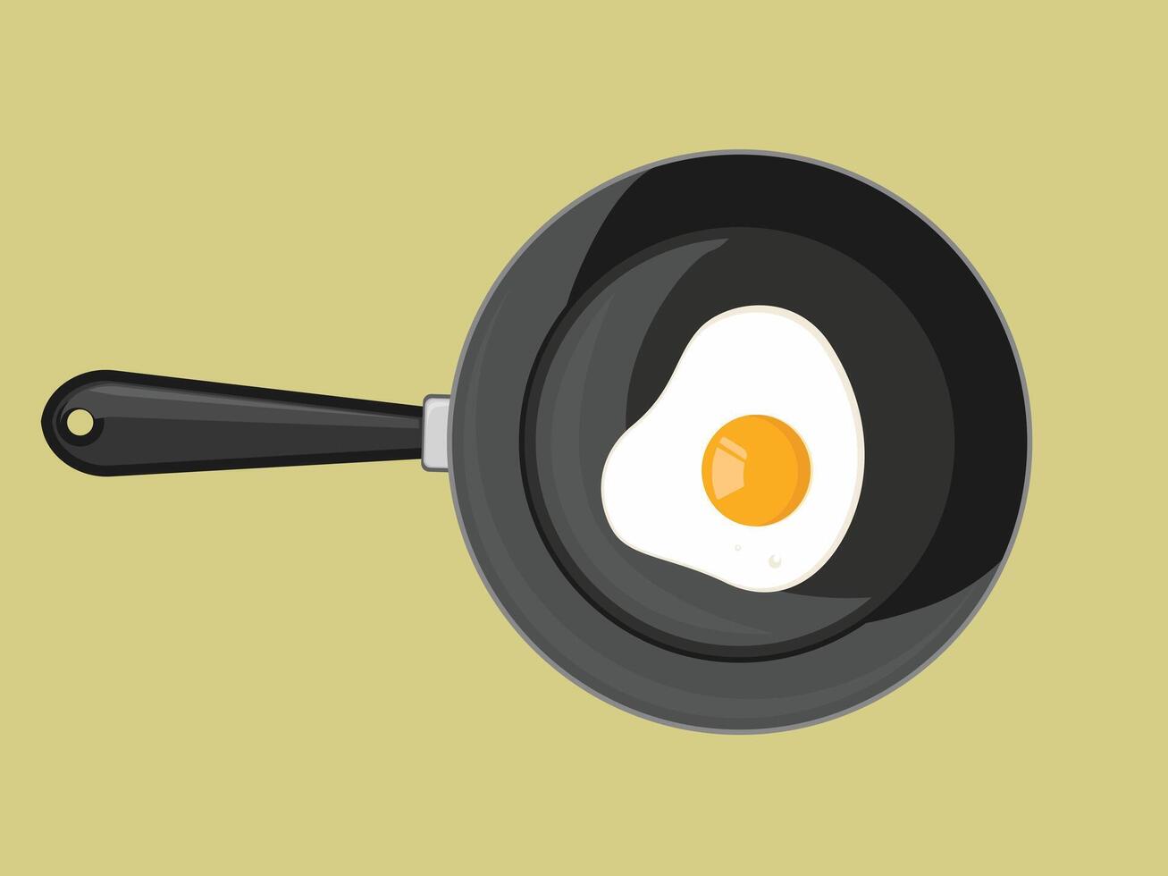 Fried egg on Frying pan vector