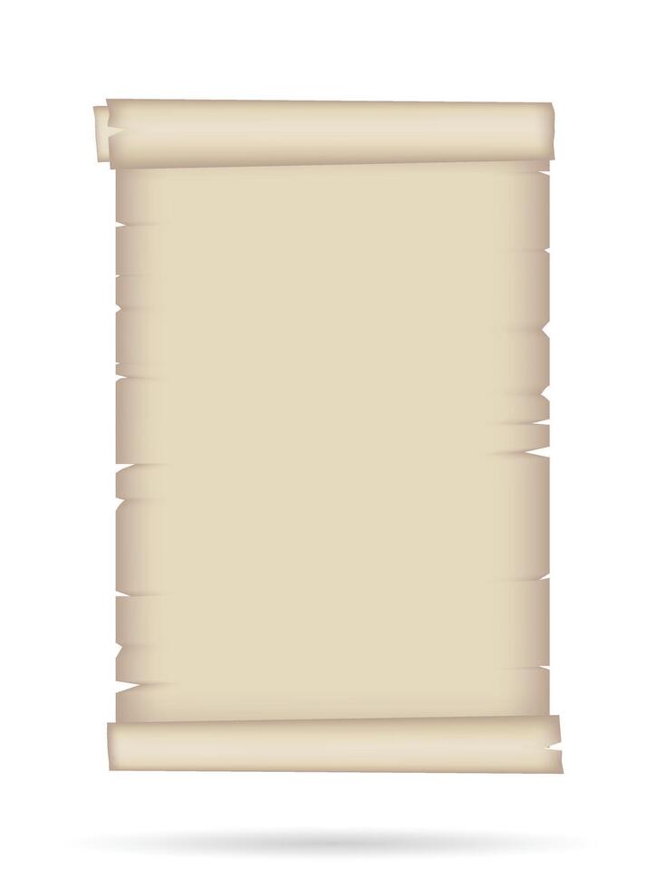 Papyrus scroll. parchment paper with old texture. manuscript vector