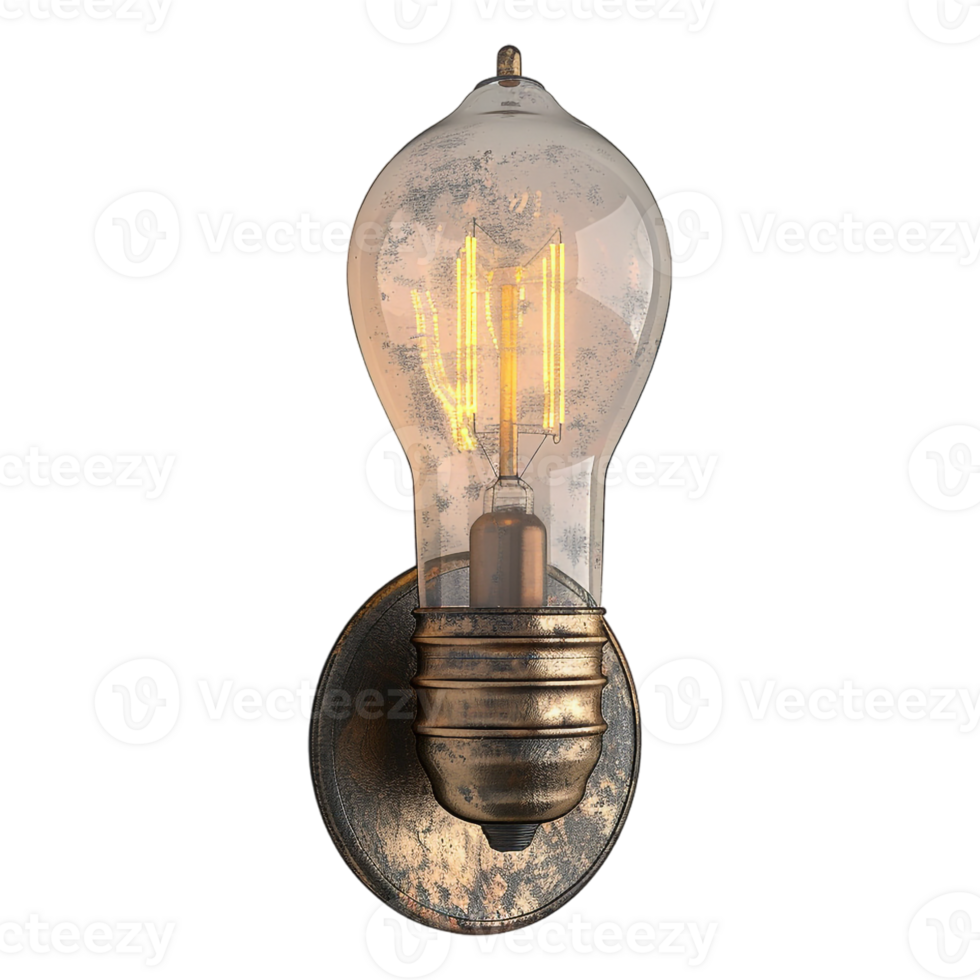 AI generated 3D Rendering of a Street Wall Lamp or Bulb on Transparent Background - Ai Generated png