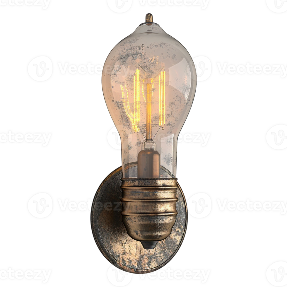ai genererad 3d tolkning av en gata vägg lampa eller Glödlampa på transparent bakgrund - ai genererad png