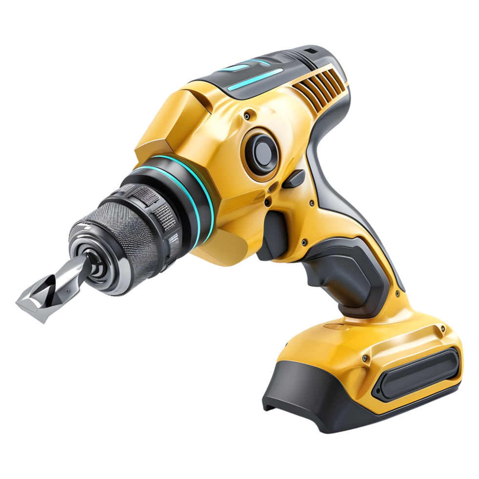 AI generated 3D Rendering of a Drill Machine on Transparent Background - Ai Generated png