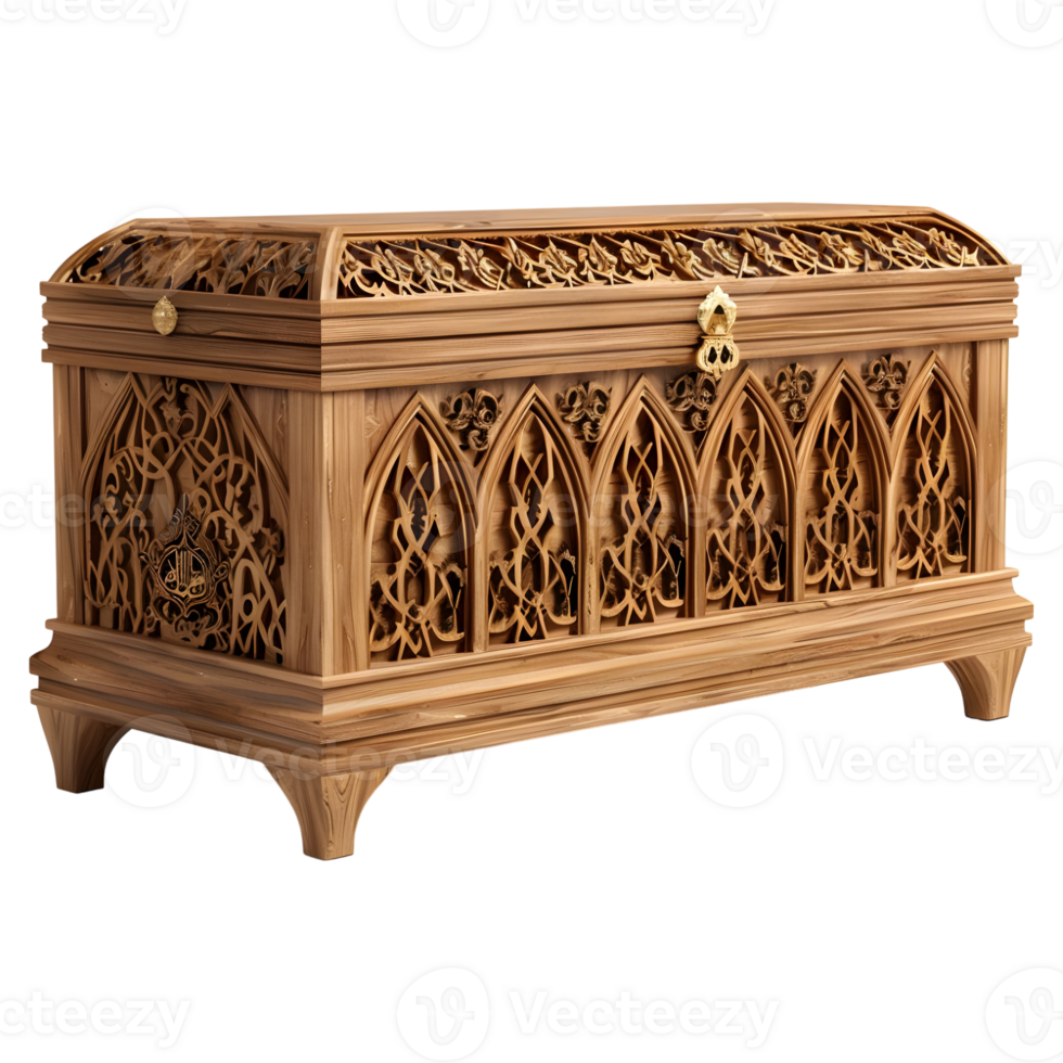 AI generated 3D Rendering of a Brown Storage Chest Box on Transparent Background - Ai Generated png
