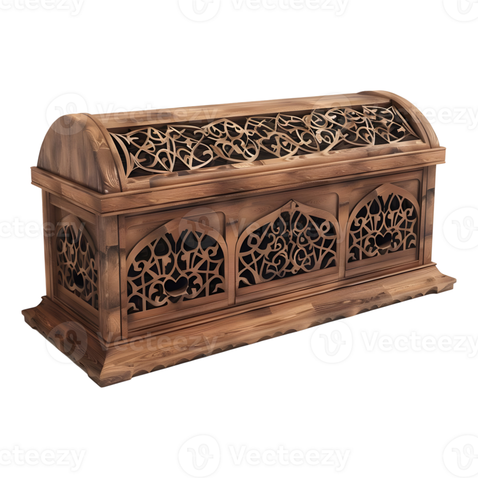 AI generated 3D Rendering of a Brown Storage Chest Box on Transparent Background - Ai Generated png