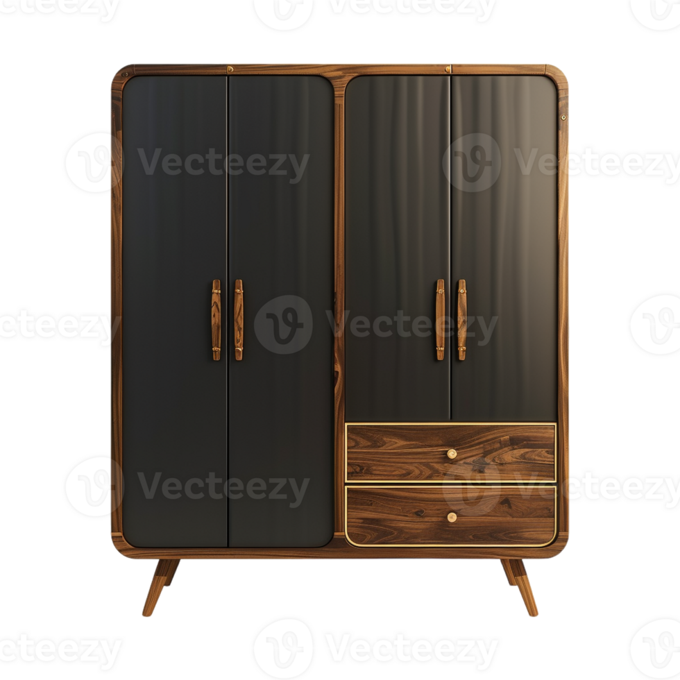 AI generated 3D Rendering of a Wooden Cupboard on Transparent Background - Ai Generated png