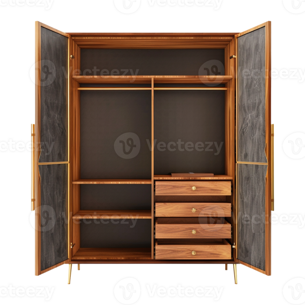 AI generated 3D Rendering of a Wooden Cupboard on Transparent Background - Ai Generated png