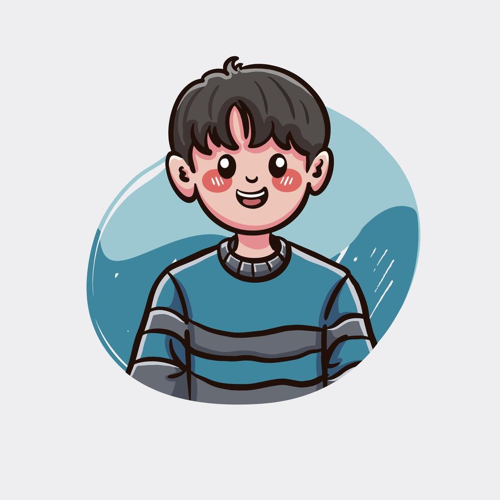 Cute boy character design cartoon boy avatar vector