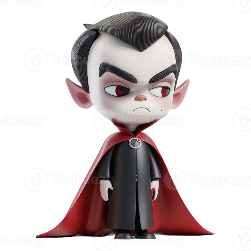 AI generated 3D Rendering of a Dracula Cartoon on Transparent Background - Ai Generated png