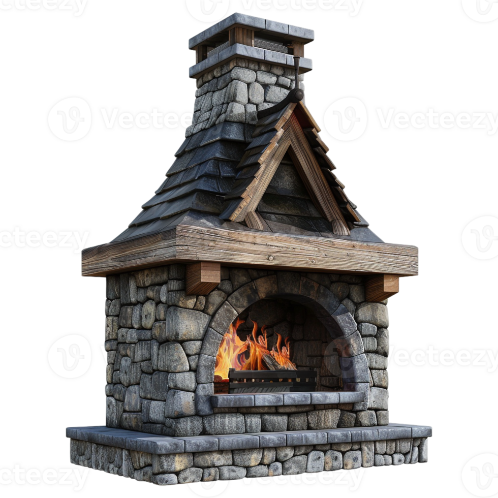 AI generated 3D Rendering of a Fire Chimney on Transparent Background - Ai Generated png