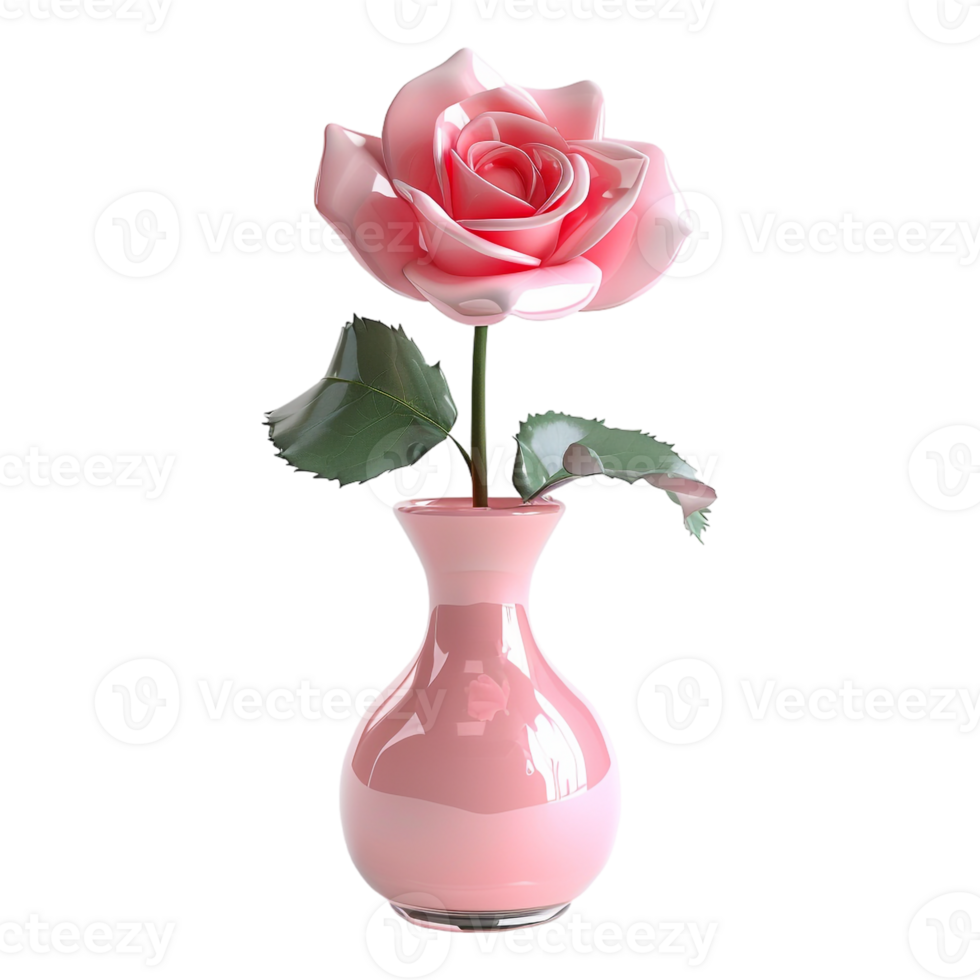 AI generated 3D Rendering of a Flower in a Pot on Transparent Background - Ai Generated png