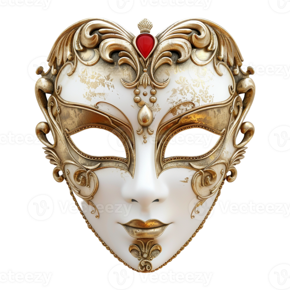AI generated 3D Rendering of a Carnival Traditional Mask on Transparent Background - Ai Generated png