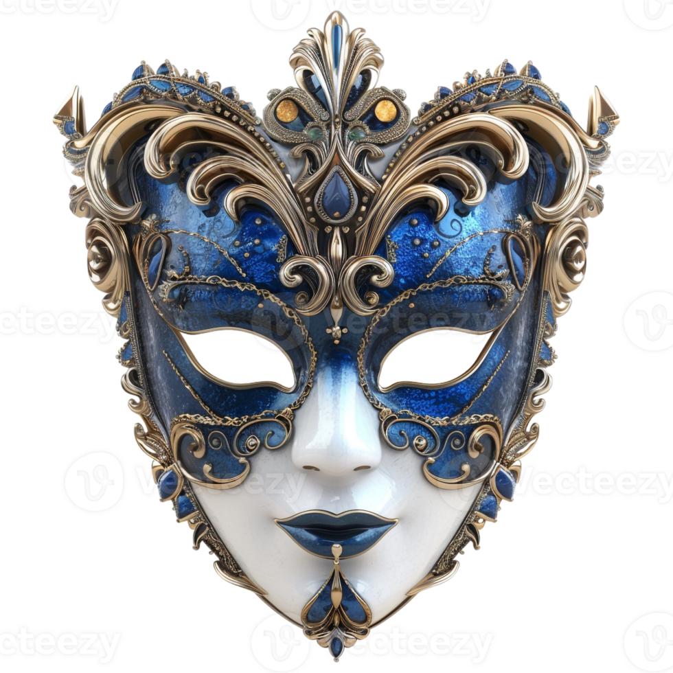 AI generated 3D Rendering of a Carnival Traditional Mask on Transparent Background - Ai Generated png