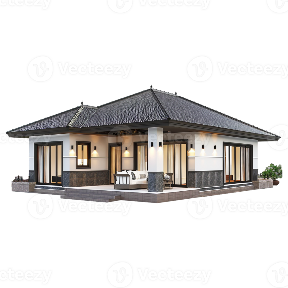AI generated 3D Rendering of a Real Estate House on Transparent Background - Ai Generated png