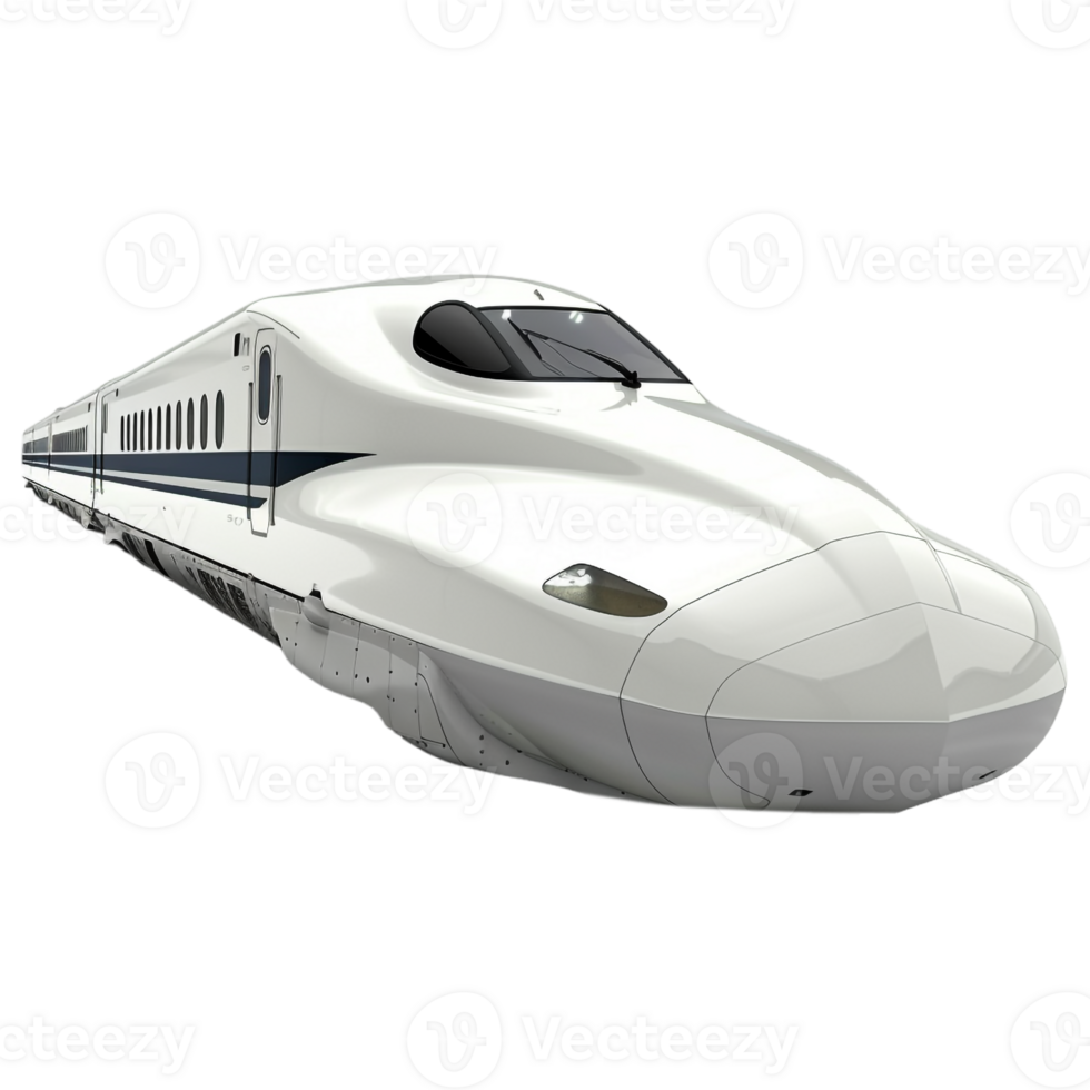 AI generated 3D Rendering of a Bullet Train on Transparent Background - Ai Generated png