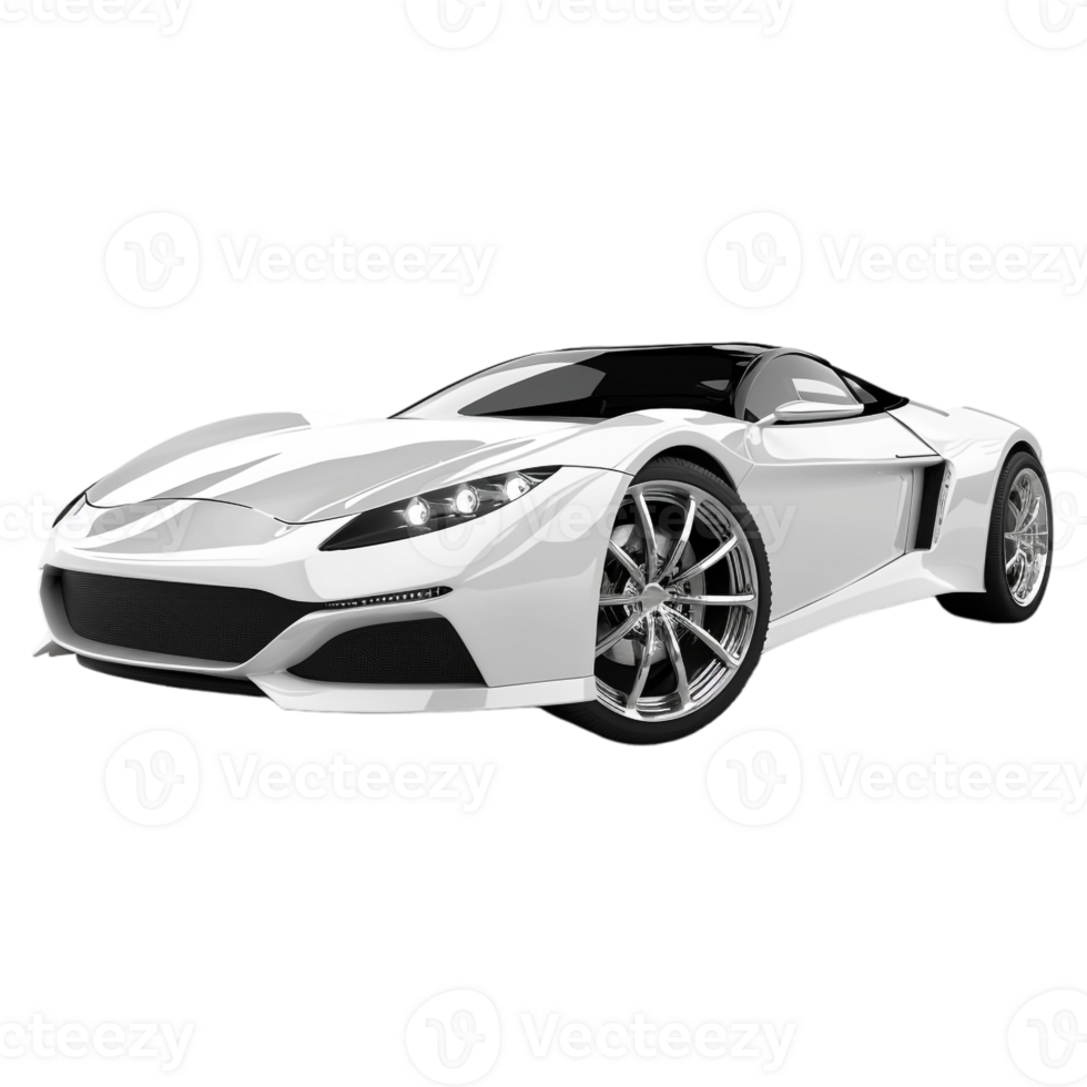 AI generated 3D Rendering of a Luxury Car on Transparent Background - Ai Generated png
