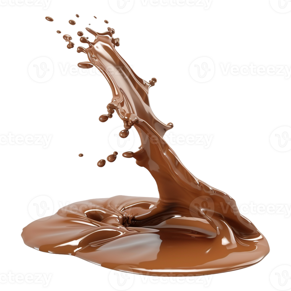 AI generated 3D Rendering of a Chocolate Splashes on Transparent Background - Ai Generated png