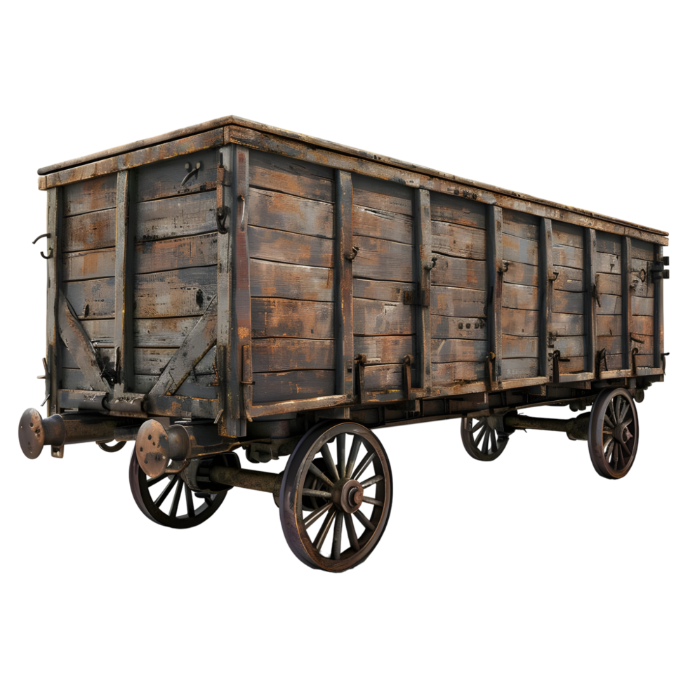 AI generated 3D Rendering of a Old Carriage Vehicle on Transparent Background - Ai Generated png