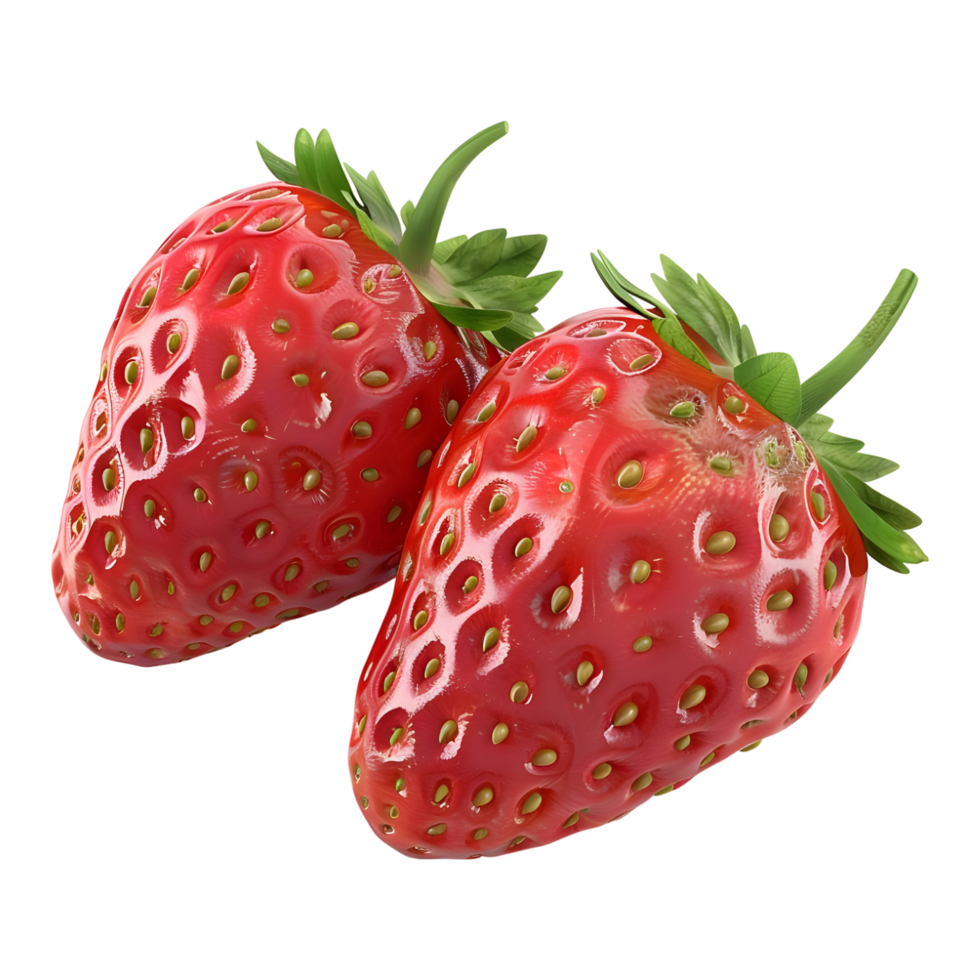AI generated 3D Rendering of a Strawberries on Transparent Background - Ai Generated png