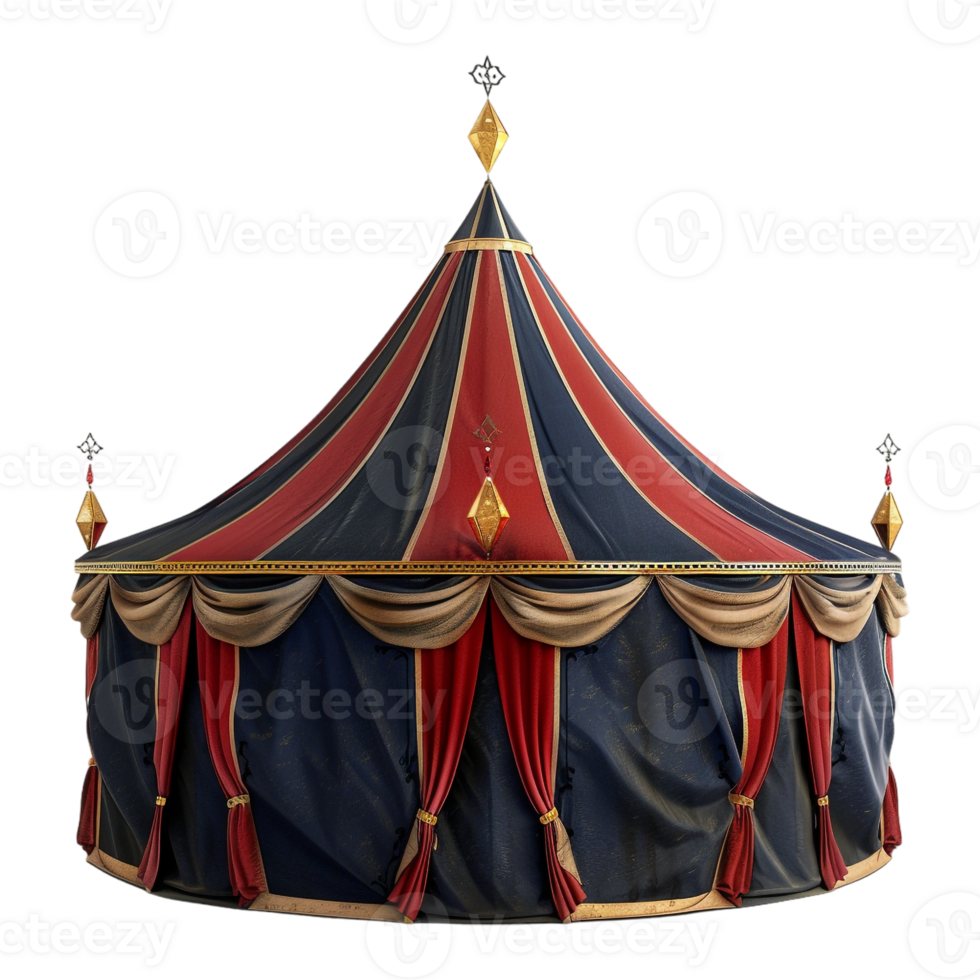 AI generated 3D Rendering of a Circus Tent on Transparent Background - Ai Generated png