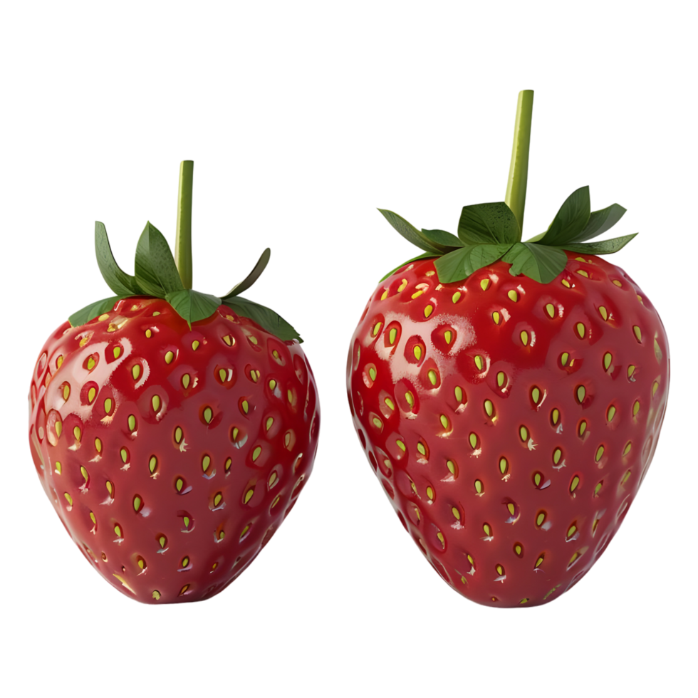 AI generated 3D Rendering of a Strawberries on Transparent Background - Ai Generated png