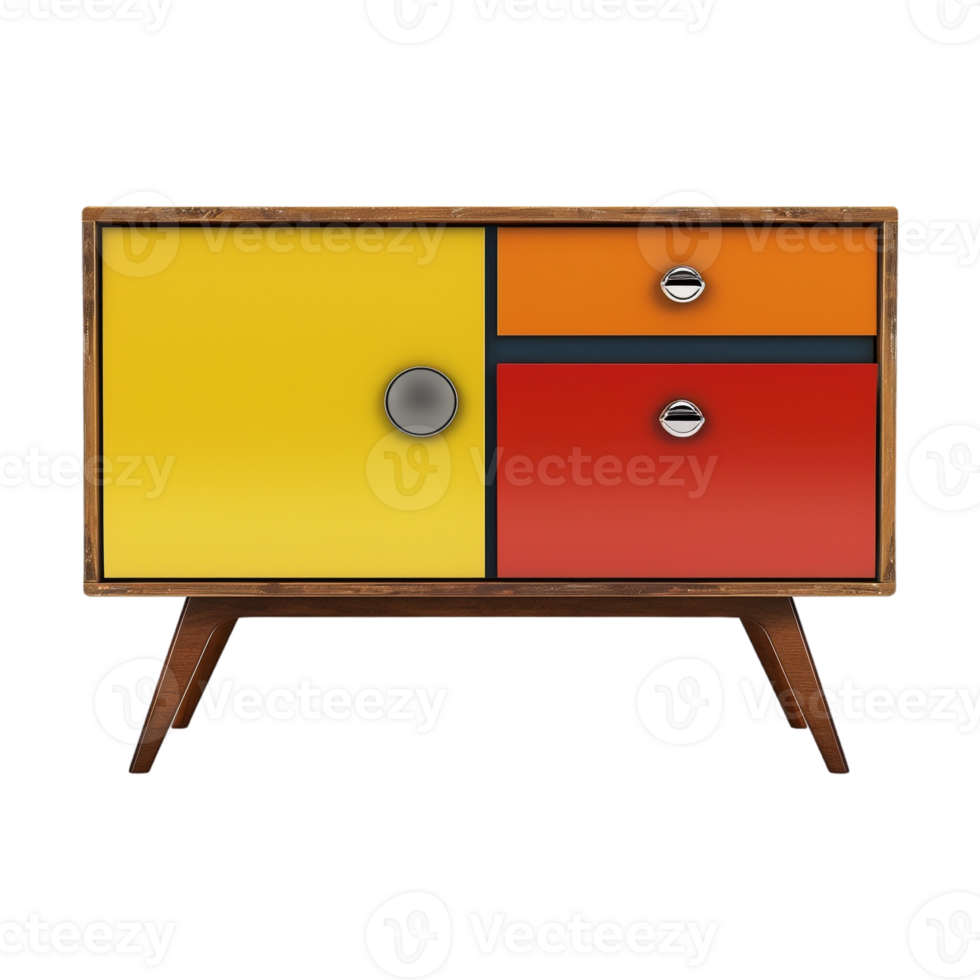 AI generated 3D Rendering of a Colorful Wooden Table on Transparent Background - Ai Generated png