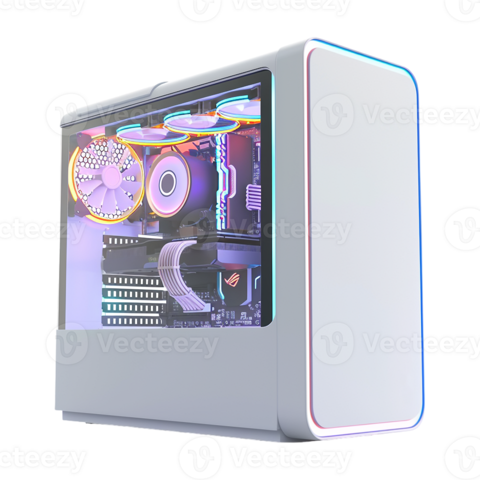 AI generated 3D Rendering of a Gaming PC on Transparent Background - Ai Generated png