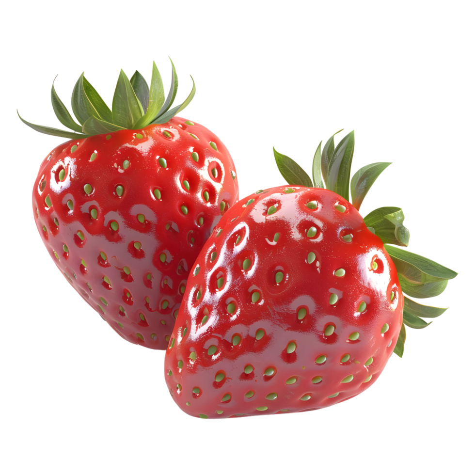 AI generated 3D Rendering of a Strawberries on Transparent Background - Ai Generated png