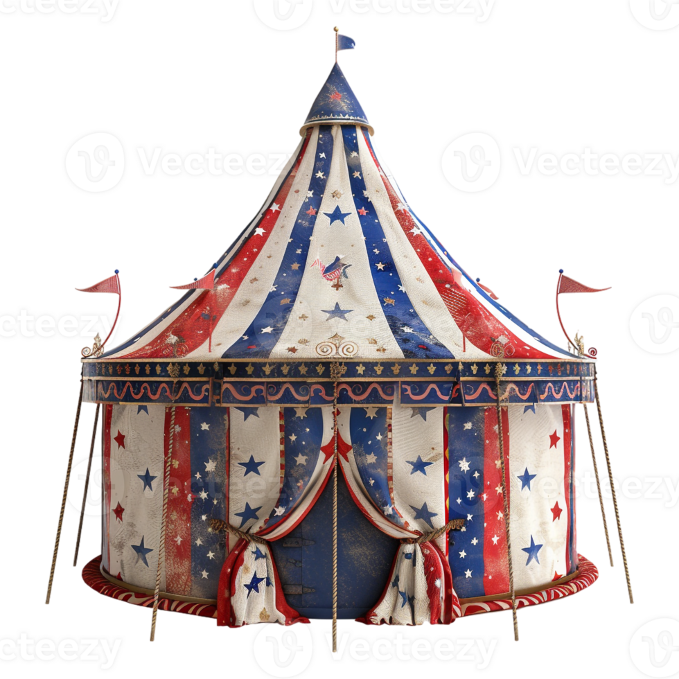 AI generated 3D Rendering of a Circus Tent on Transparent Background - Ai Generated png