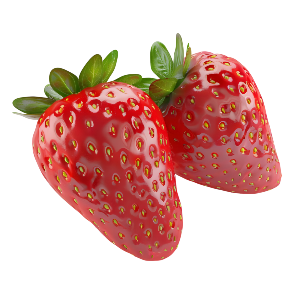 AI generated 3D Rendering of a Strawberries on Transparent Background - Ai Generated png