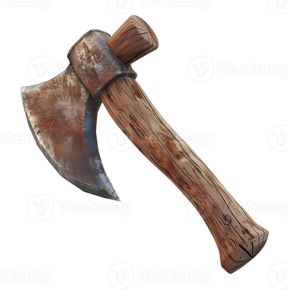 AI generated 3D Rendering of a Viking Axe Weapon on Transparent Background - Ai Generated png