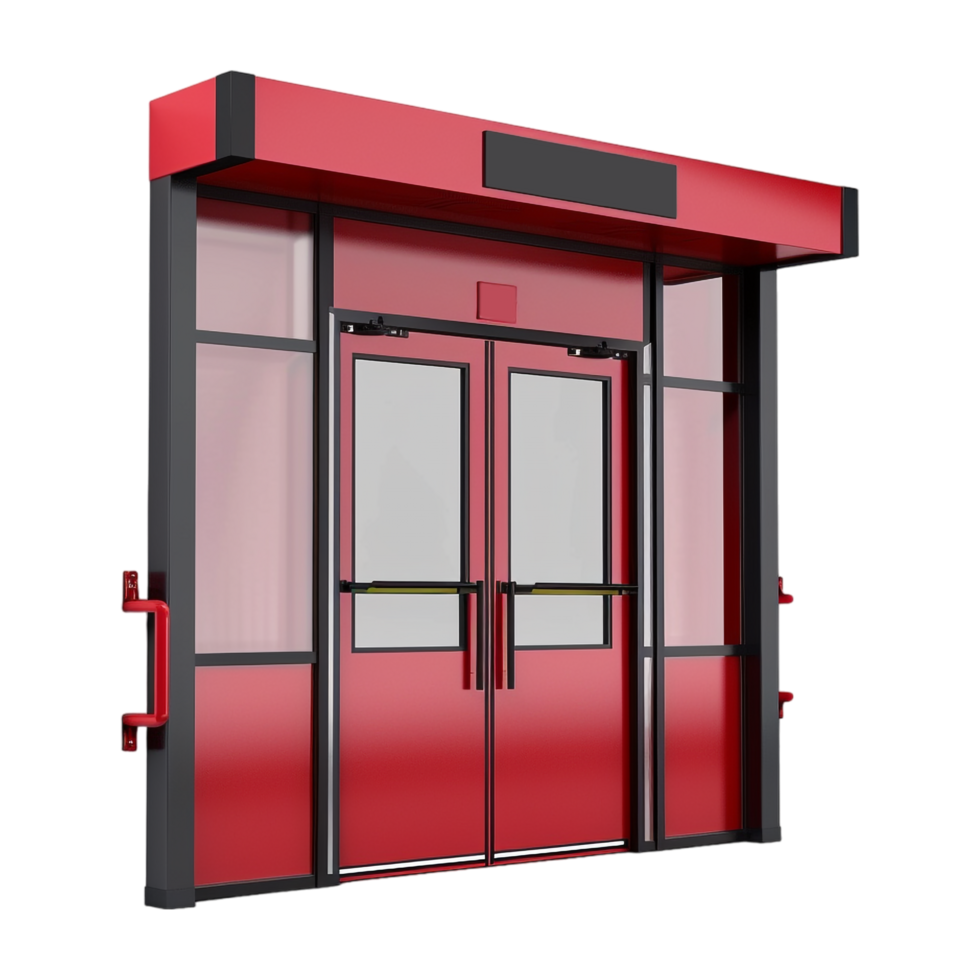AI generated 3D Rendering of a Red Color Door on Transparent Background - Ai Generated png