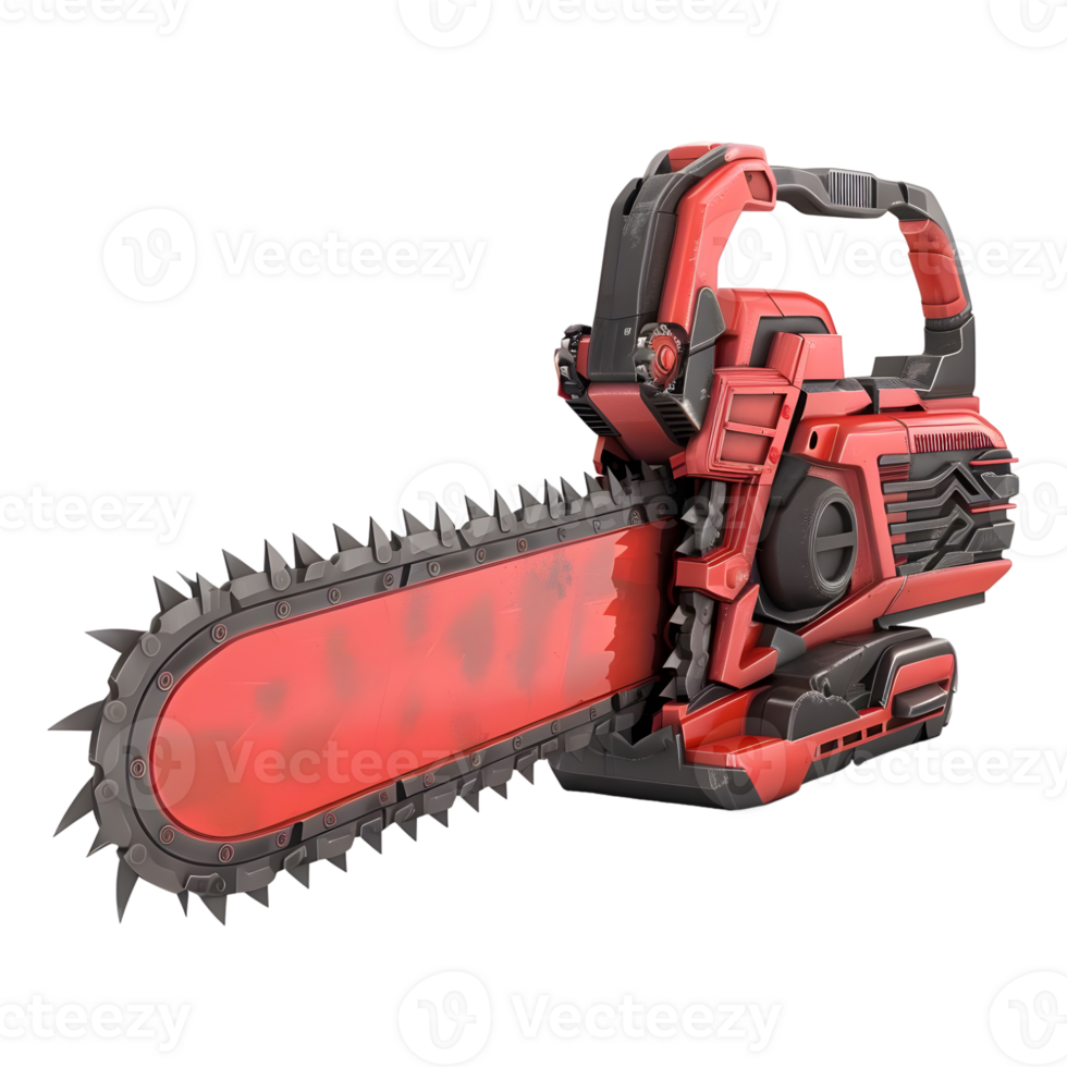 AI generated 3D Rendering of a Chainsaw on Transparent Background - Ai Generated png