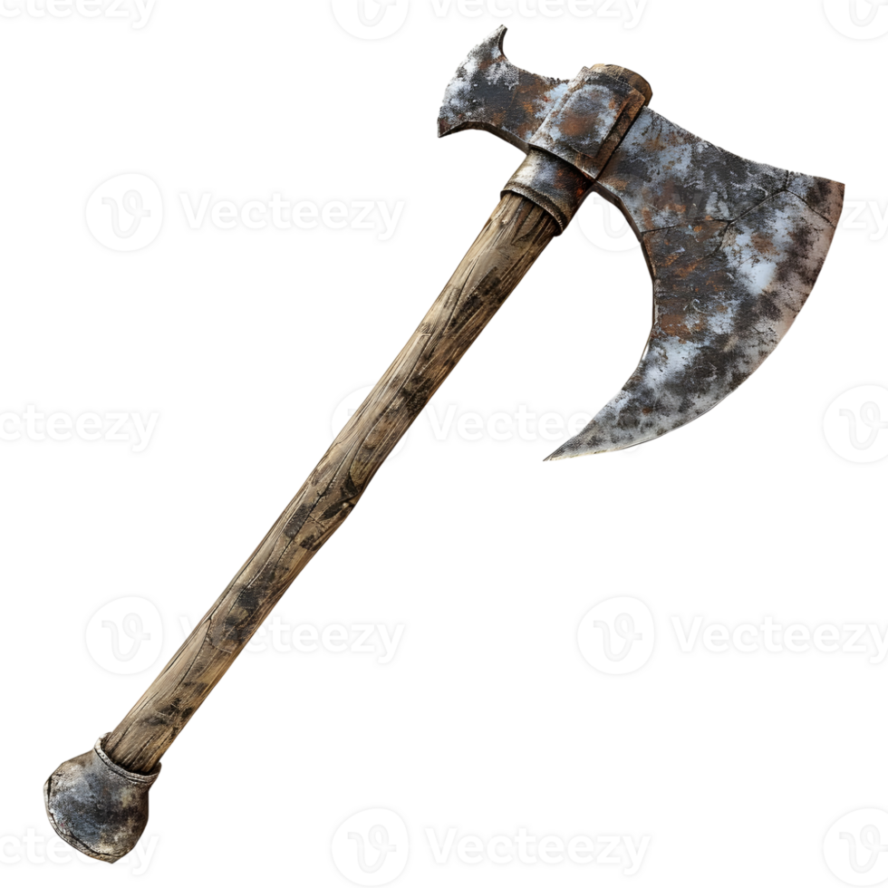 AI generated 3D Rendering of a Viking Axe Weapon on Transparent Background - Ai Generated png
